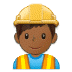 👷🏾‍♂️ man construction worker: medium-dark skin tone display on Samsung